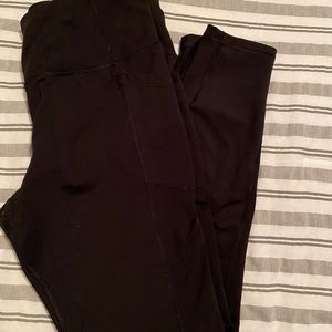 Black spandex material leggings